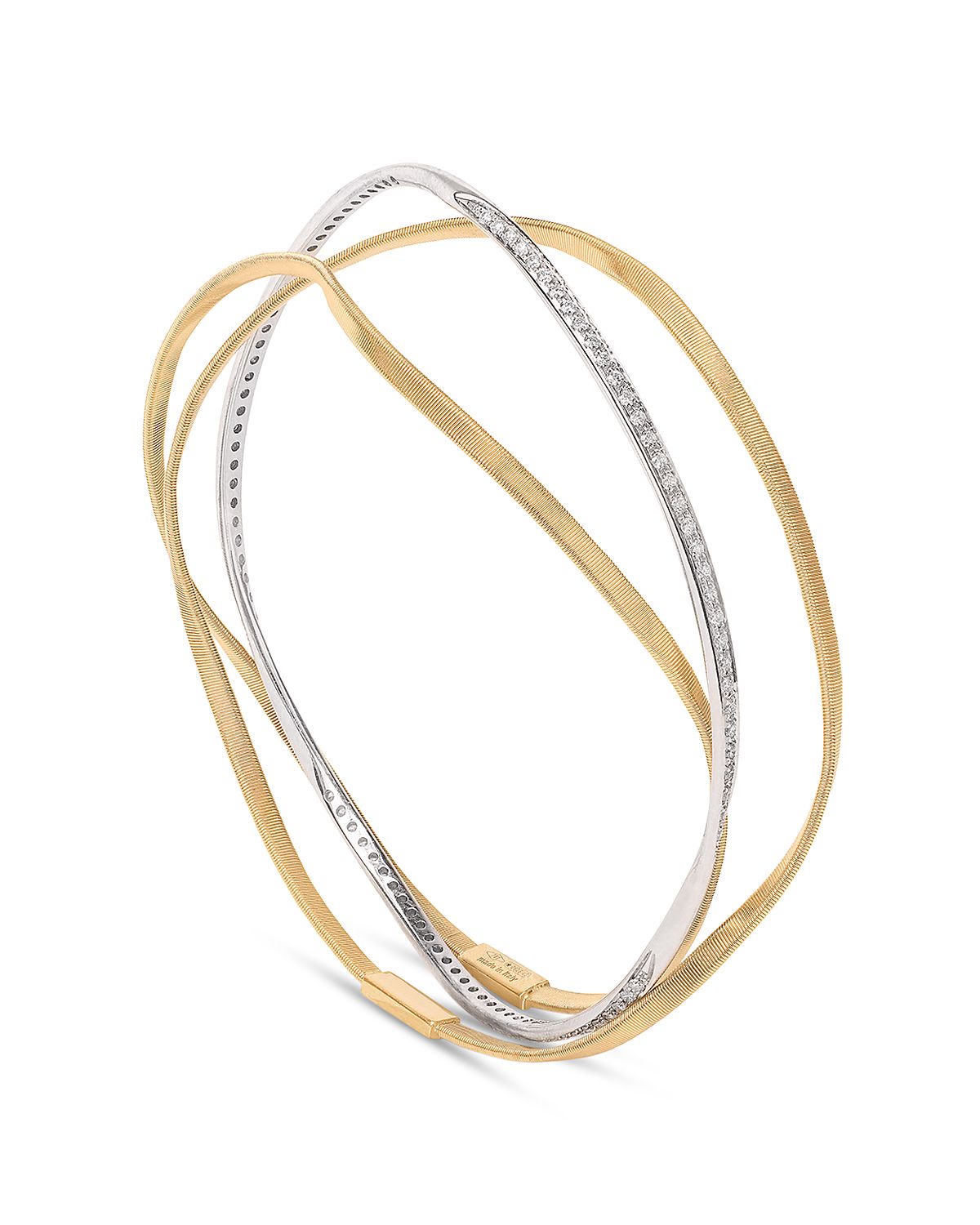 Marco Bicego Diamond Triple Layer Crossover Bangle Bracelet