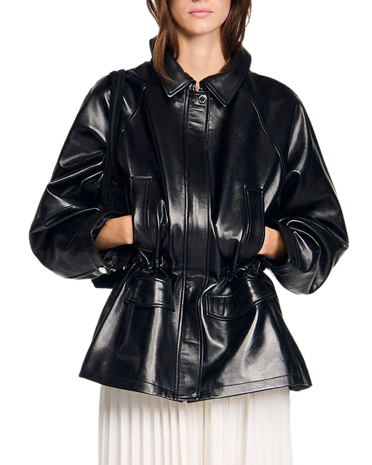 Sandro Leather Ashley Jacket