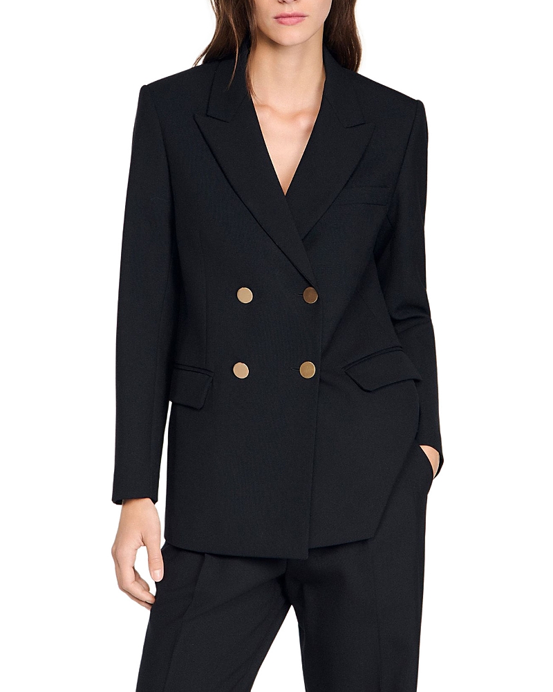 Sandro Wool Slim Fit Suit Jacket