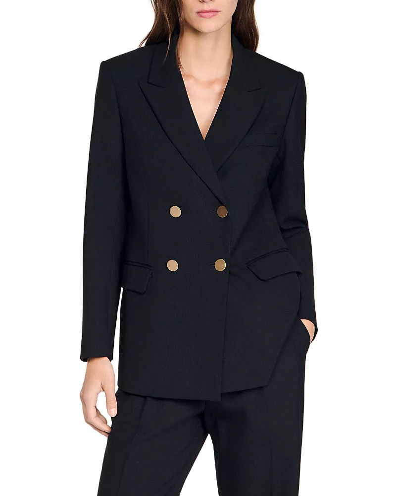 Sandro Wool Slim Fit Suit Jacket