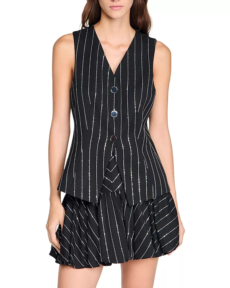 Sandro Sequin Stripe Jacket