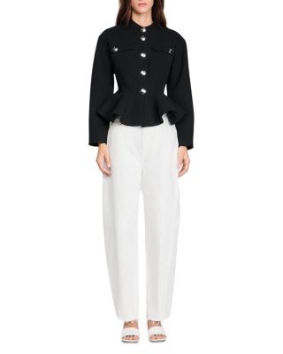 Cropped Ruffle Peplum Jacket