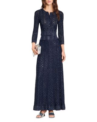 Rhinestone Knit Maxi Skirt