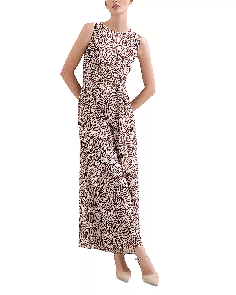 Phase Eight Janine Leaf Print Jumpsuit
