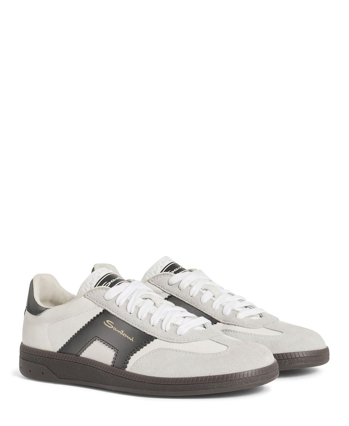 Santoni Women's Leather and Suede Dbs Oly Sneaker