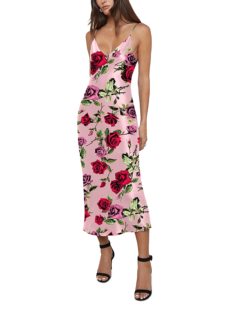 L'Agence Seridie Silk Midi Slip Dress
