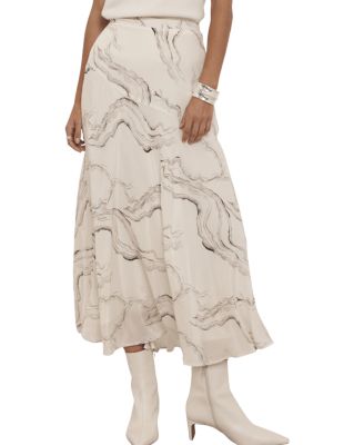Women's Marble Print Midi Skirt
