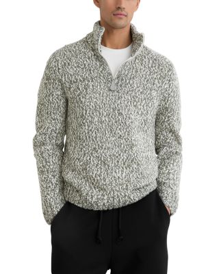 Textured Two Tone Half Zip Sweater