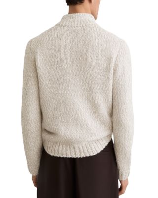 Textured Two Tone Half Zip Sweater