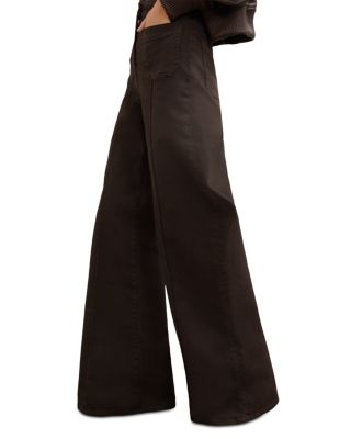 Sakura Flare Patch Pocket Jeans in Chocolate