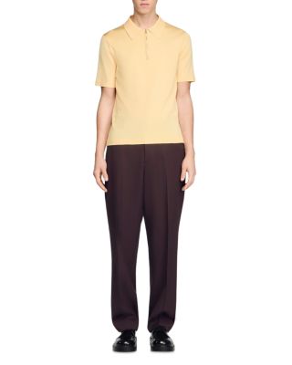 Knitted Polo Shirt with Zip Collar