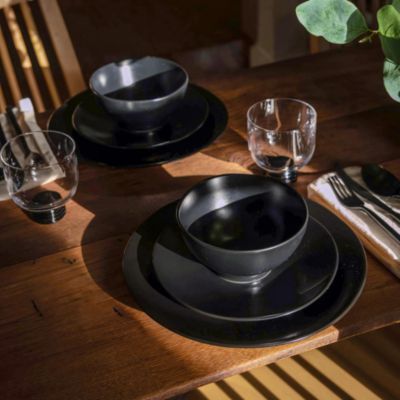 Heirloom Charcoal 16-Piece Dinnerware Set