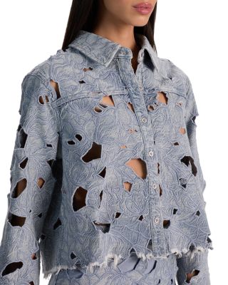 Finely Laser Cut Denim Shirt
