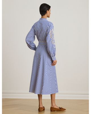 Striped Eyelet Broadcloth Shirtdress