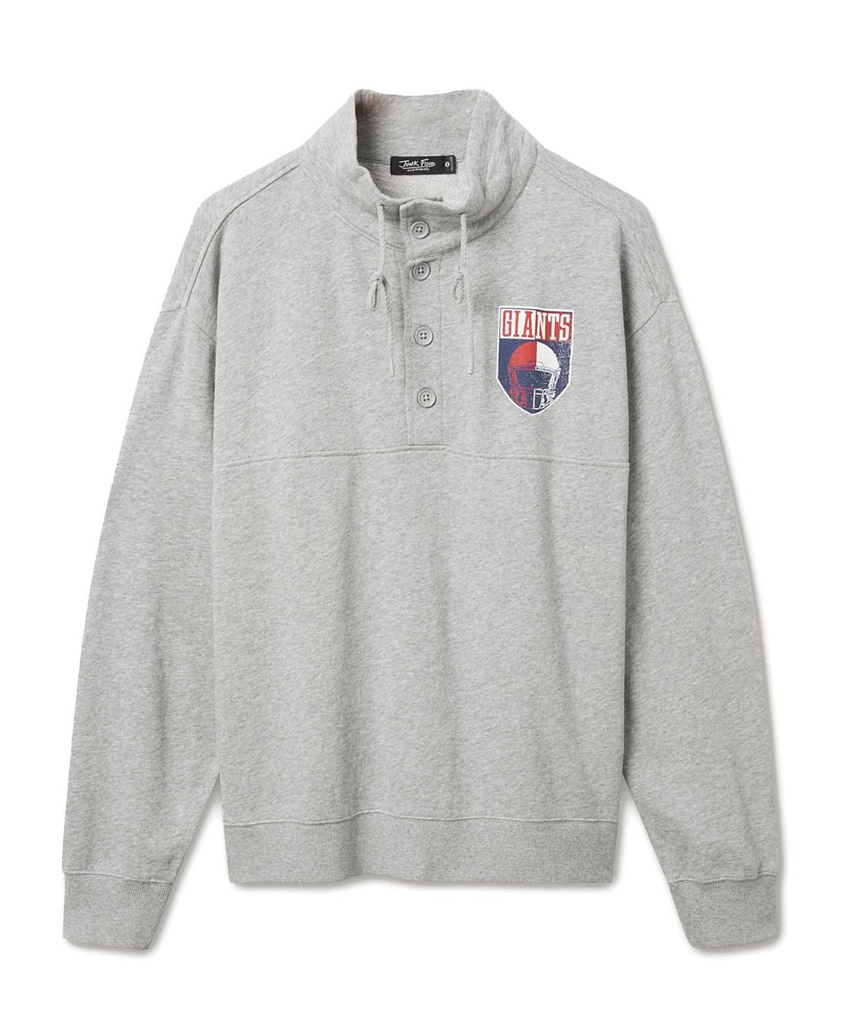 Junk Food Clothing Unisex Nfl New York Giants Slant 1/4 Button Up Fleece