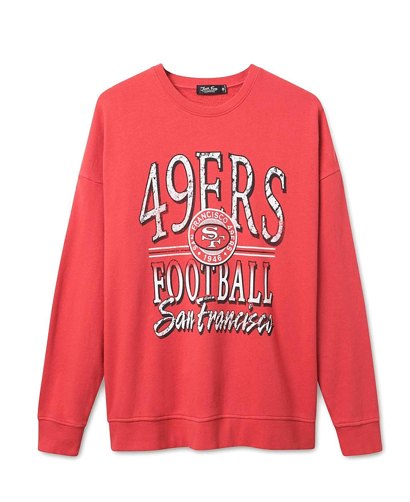 Junk Food Clothing Unisex Nfl San Francisco 49ers Lateral Crew Fleece