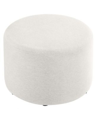  Callum Large 23" Round Woven Heathered Fabric Upholstered Ottoman