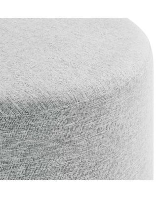  Callum Large 23" Round Woven Heathered Fabric Upholstered Ottoman
