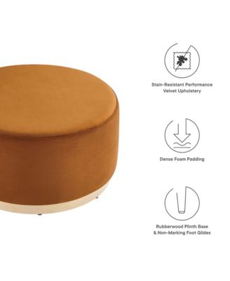  Tilden Large 29" Round Performance Velvet Upholstered Ottoman