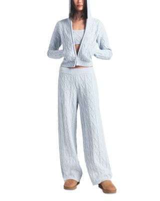 Snow Bunny Cable Knit Shrunken Hoodie