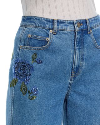 Heatset Roses Mid Rise Betsy Jeans in Horizon Multi