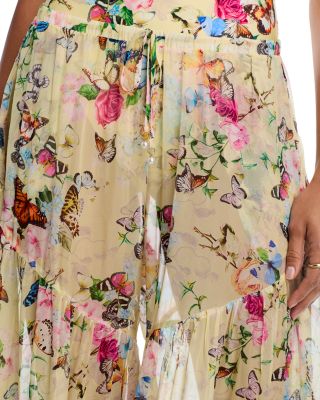 Garden Butterflies Sharon Sheer Wide Leg Swim Cover-Up Pants