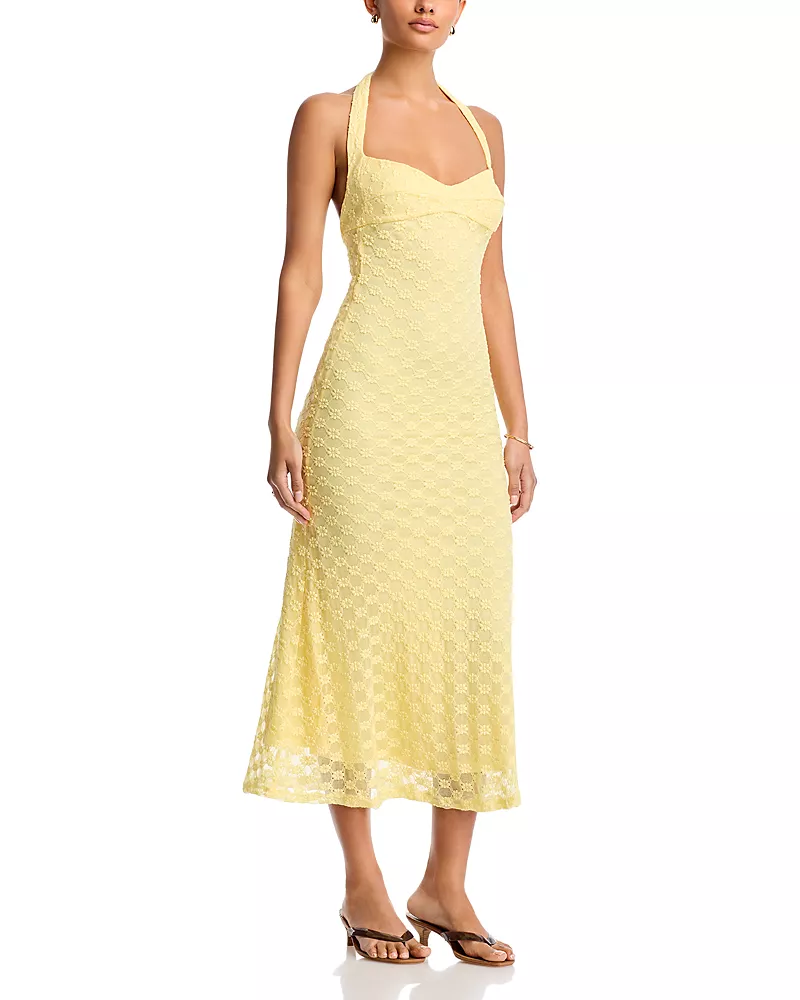Bardot Mariko Halter Neck Midi Dress