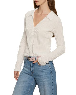 Button Down Textured Top