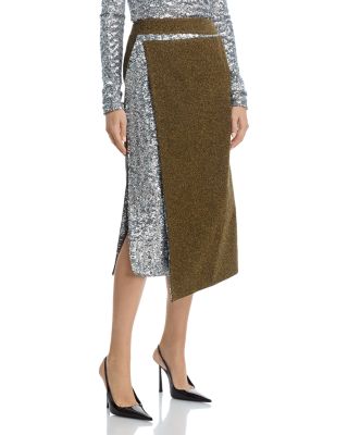Tweed Sequin Long Skirt