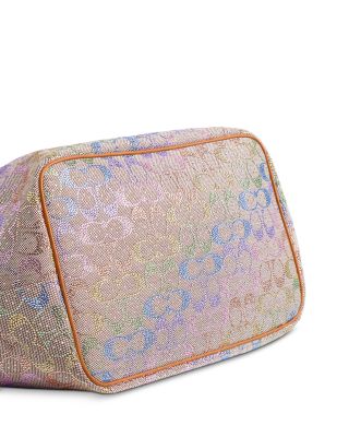 Kisslock Frame Medium Crystal Signature Jacquard Hobo Bag