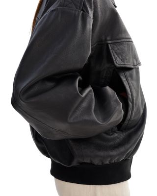 Trevanna Leather Bomber Jacket