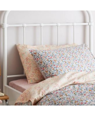  Liberty Fabric Betsy Grey Print Flat Top Sheet, Queen