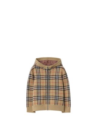 Boys' Check Wool Zip Hoodie - Little Kid, Big Kid