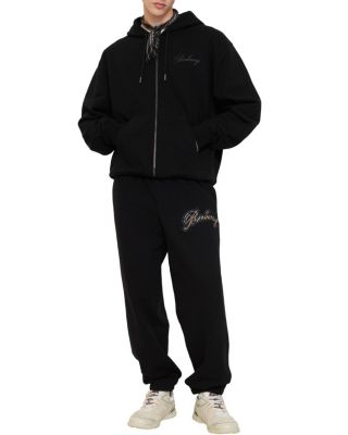  Check Cursive Logo Cotton Jogging Pants