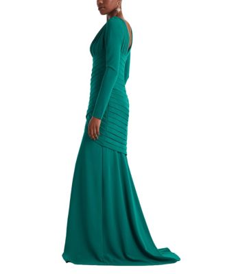  Keris Shutter-Pleated Crepe Gown