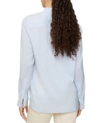  Relaxed Fit Striped Silk Poplin Shirt