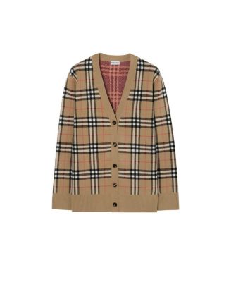  Check Cotton Wool Cardigan