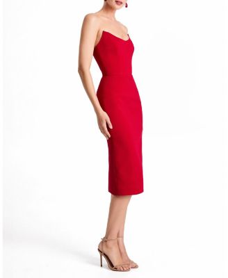 Celia Pointed Scoop Neck Strapless Midi Dress