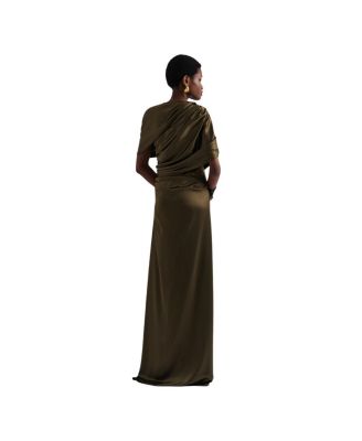 Cassia Draped Fitted Maxi Dress