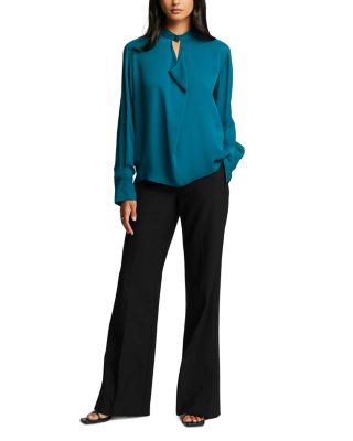 Silk Button Neck Top