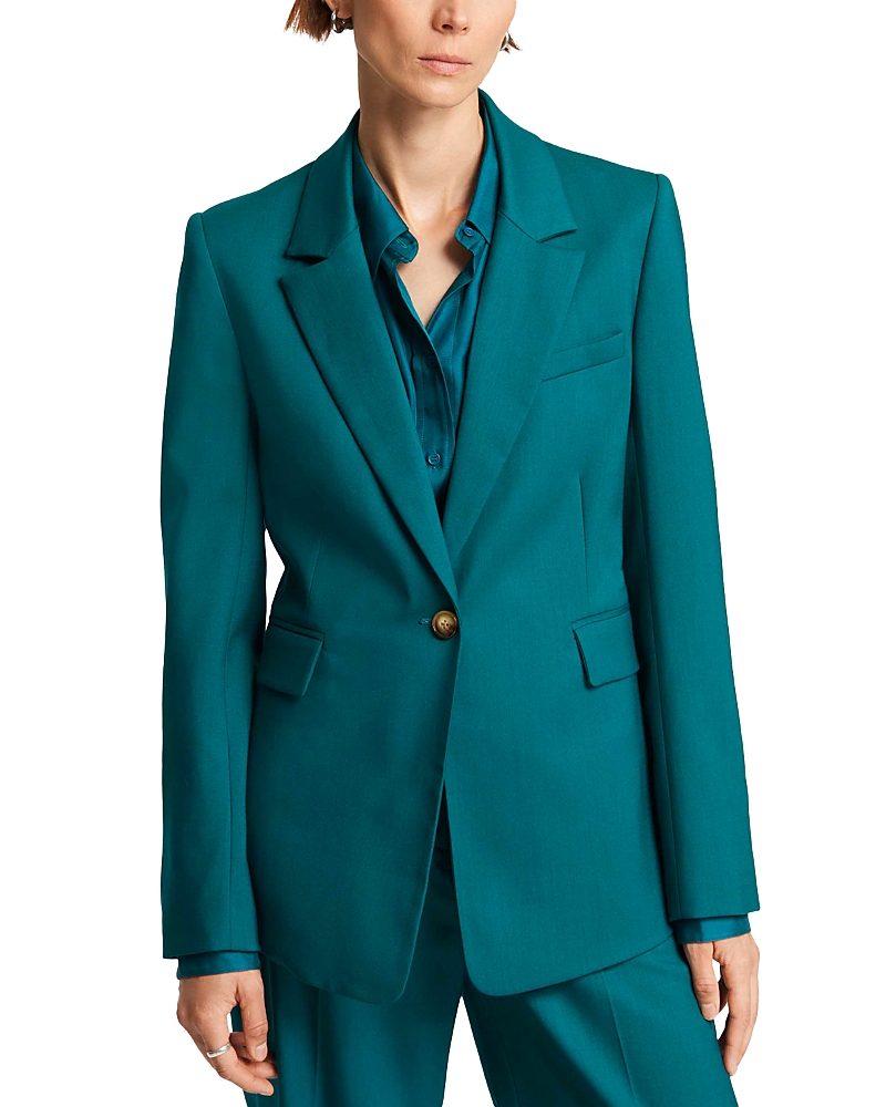 Argent Notched Lapel Single Button Blazer