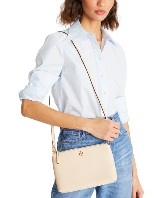 Small Kira Pebbled Leather Top-Zip Crossbody