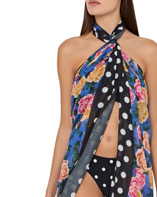 Climbing Rose Swim Cover Up Sarong