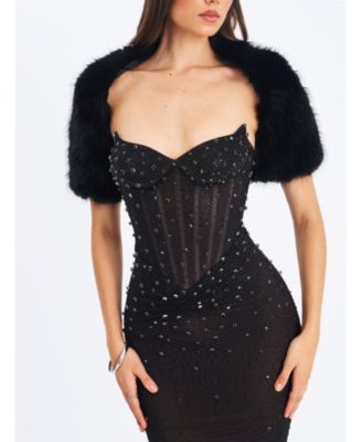  Kori Faux Fur Micro Bolero