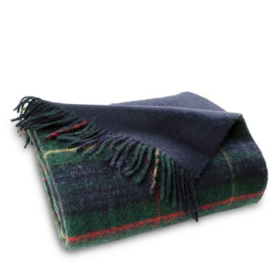 Shetland Lambswool Double-Cloth Reversible Throw 