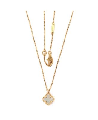 Sweet Alhambra Pendant Necklace 18K Gold and Mother of Pearl, 15 - 15.75"