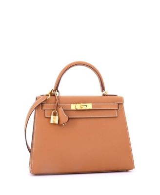 Kelly 28 Handbag Brown Epsom with Gold Hardware