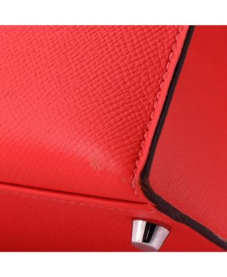 Kelly 32 Handbag Red Epsom with Palladium Hardware