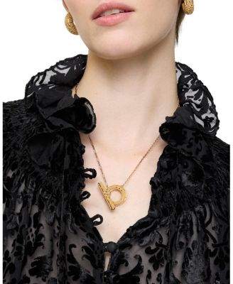  Check Granulation T-Bar Necklace