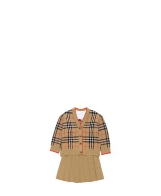 Girls' Check Wool Cardigan - Baby, Little Kid